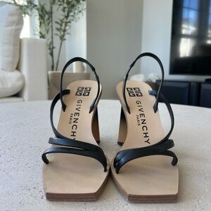 Givenchy Black and Cream Strappy Heels